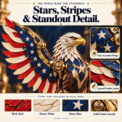 🔥last Day 49% Off -🦅 American Eagle Transforming Egg – Stars & Stripes Mechanical Figure With Bold Wing Details