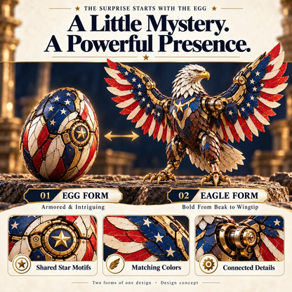 🔥last Day 49% Off -🦅 American Eagle Transforming Egg – Stars & Stripes Mechanical Figure With Bold Wing Details