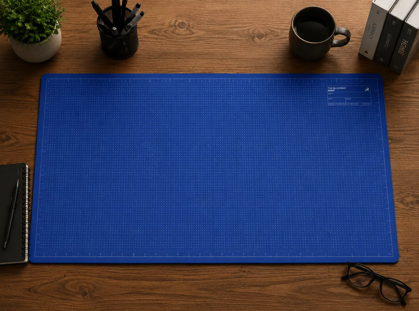 🖊️✨The Blueprint Deskmat Includes the Blueprint Marker💻A Double-Sided Deskmat to Draw, Erase & Redraw As Needed