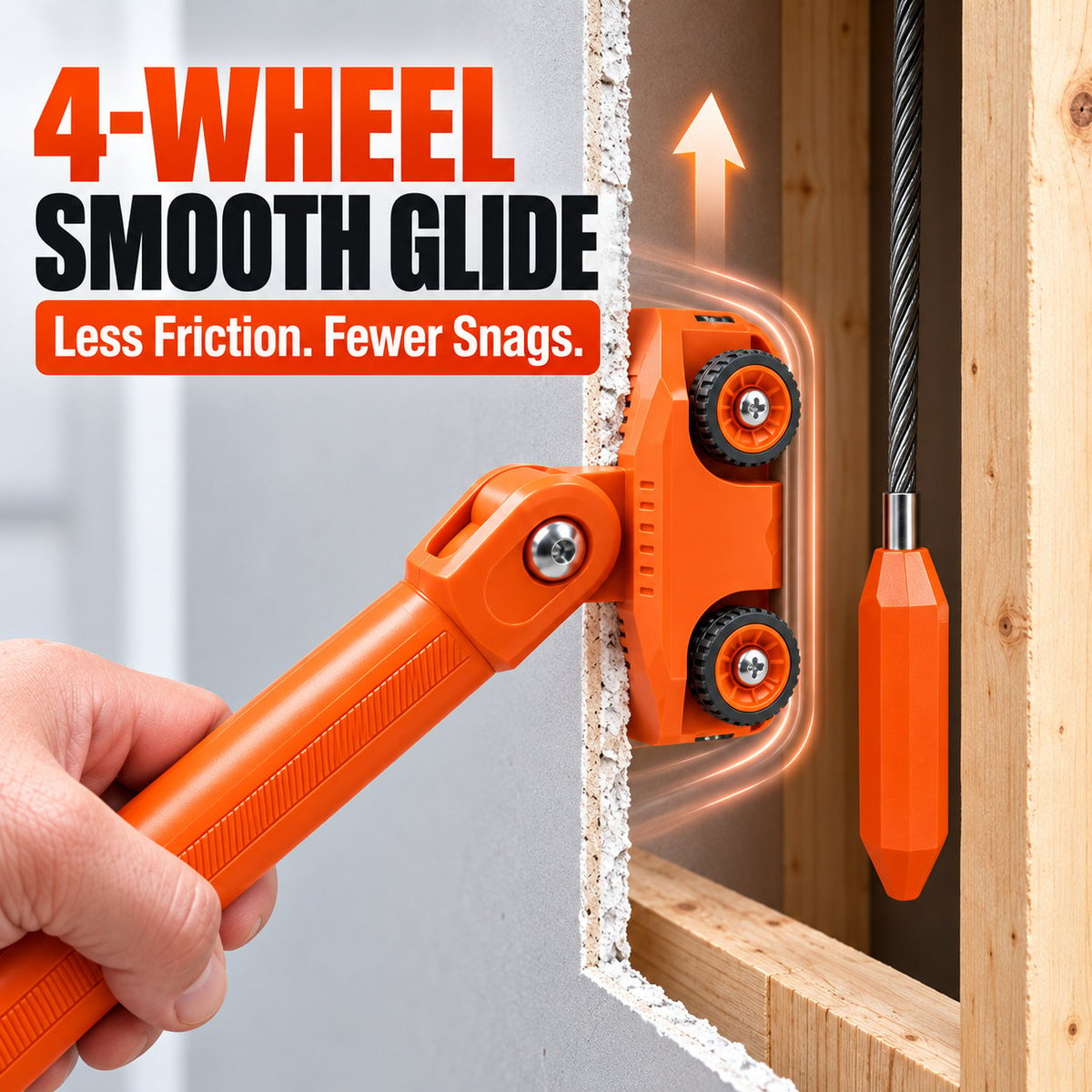 🧲 Magnetic Wire Puller Kit, Dual Purpose Cable Fishing Tool & Stud Finder