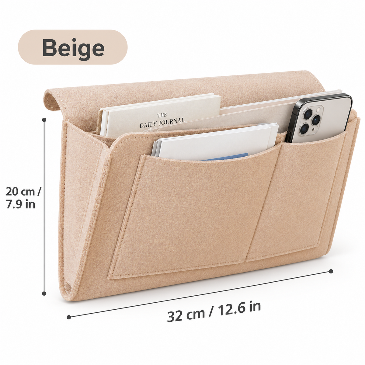 🛏️ Bedside Hanging Organizer — Multi-Pocket Storage for Bed & Sofa