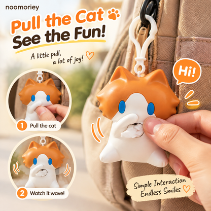 🐱 Pull-to-Wave Cat Charm – The Tiny Cat That Waves Back