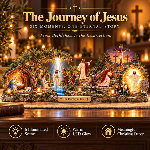 ✝️ The Journey of Jesus – 6 Biblical Scenes 3D Christian Faith Centerpiece with Warm Lighting
