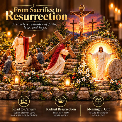 ✝️ The Journey of Jesus – 6 Biblical Scenes 3D Christian Faith Centerpiece with Warm Lighting