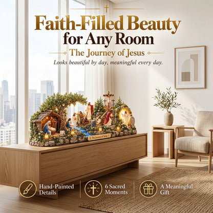 ✝️ The Journey of Jesus – 6 Biblical Scenes 3D Christian Faith Centerpiece with Warm Lighting