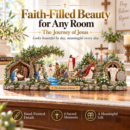 ✝️ The Journey of Jesus – 6 Biblical Scenes 3D Christian Faith Centerpiece with Warm Lighting