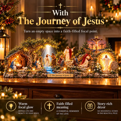 ✝️ The Journey of Jesus – 6 Biblical Scenes 3D Christian Faith Centerpiece with Warm Lighting