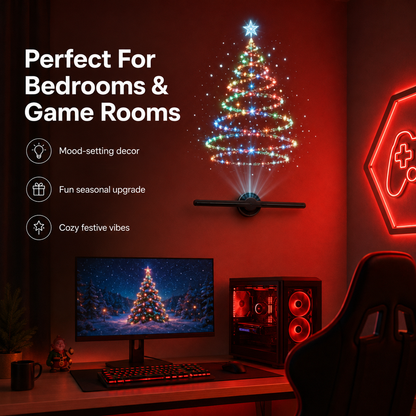 🎄 3D Hologram Fan Projector – Bring Christmas Magic to Life