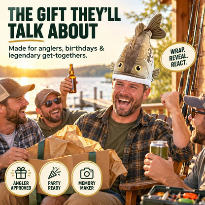 🐟Funny 3D Fish Hat — Funny Fishing Gift for Anglers, Lake Days & Parties