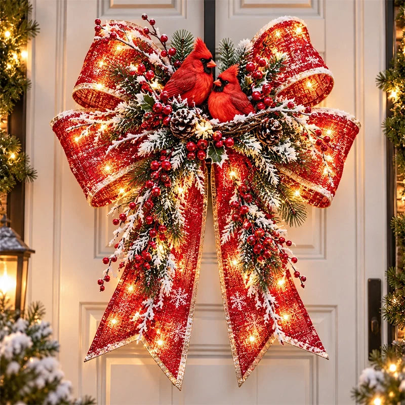 🎀🎄 Christmas Magic Bow Door Hangers – Oversized Light-Up Holiday Bows in 6 Festive Styles