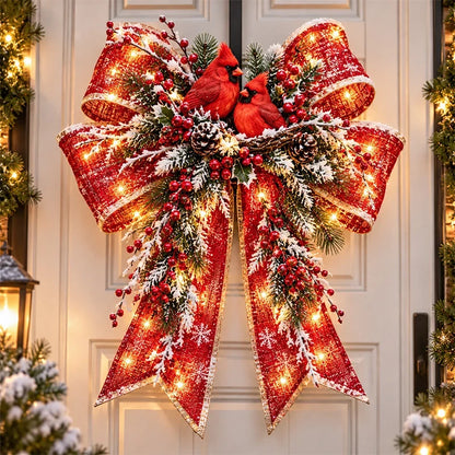🎀🎄 Christmas Magic Bow Door Hangers – Oversized Light-Up Holiday Bows in 6 Festive Styles