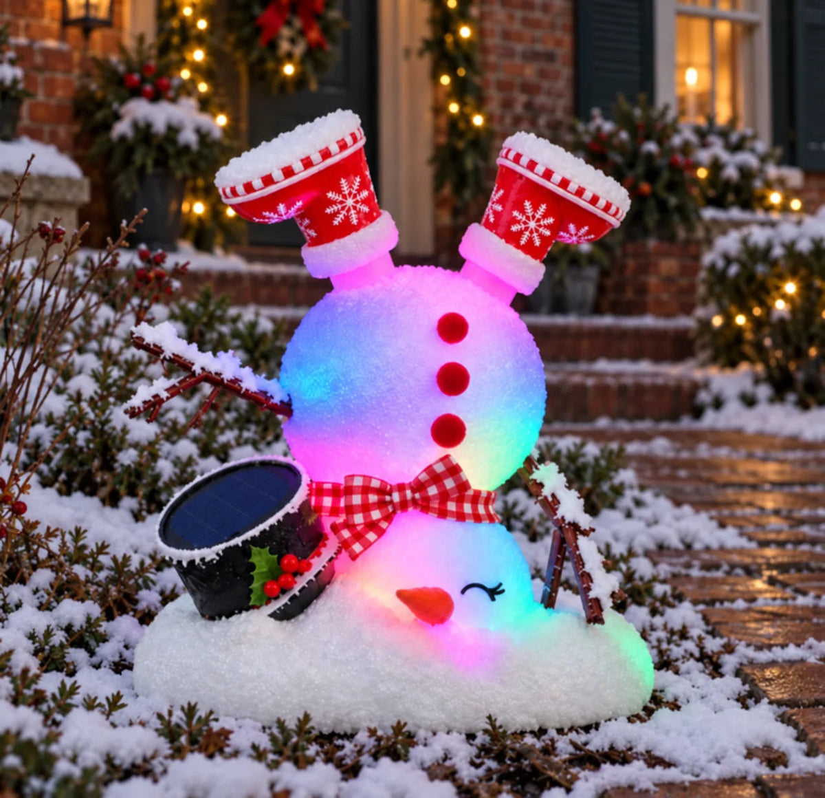 ☃️ Light-Up Christmas Snowmen – 4 Playful Holiday Characters, Individual Styles or Full Set