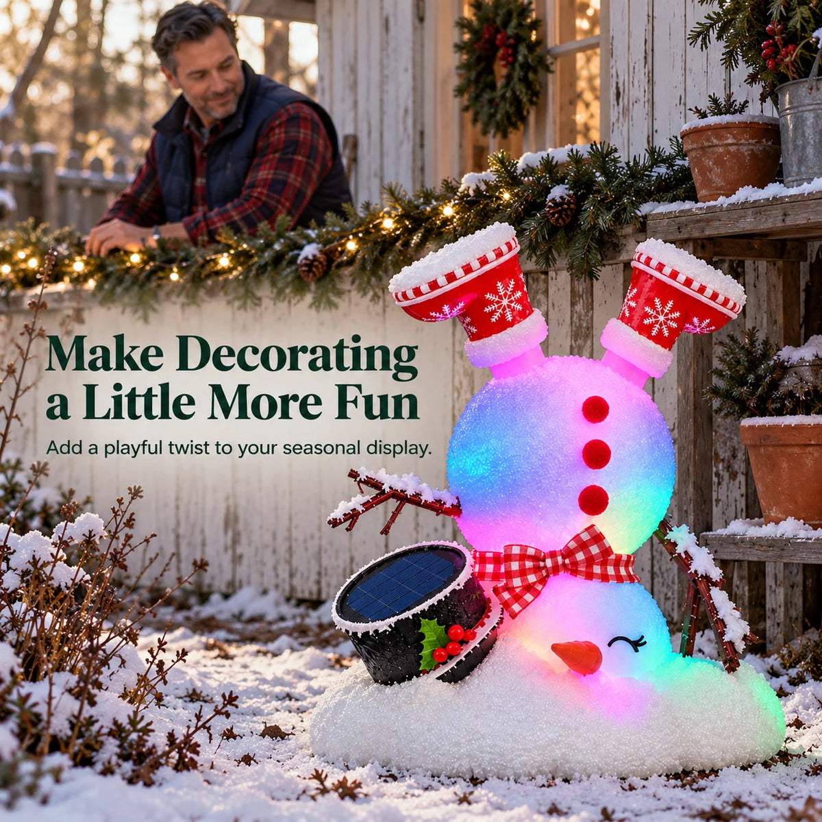 ☃️ Light-Up Christmas Snowmen – 4 Playful Holiday Characters, Individual Styles or Full Set