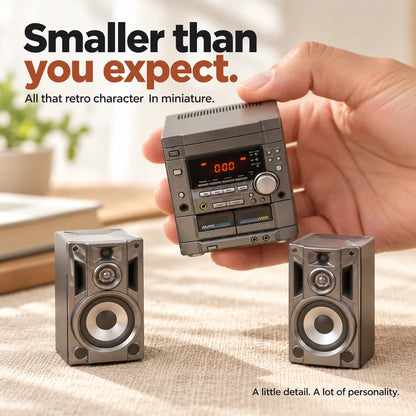 🎵 Mini Retro Stereo Sound System – Vintage Desktop Audio Player with Dual Speakers, Digital Display & Remote Control