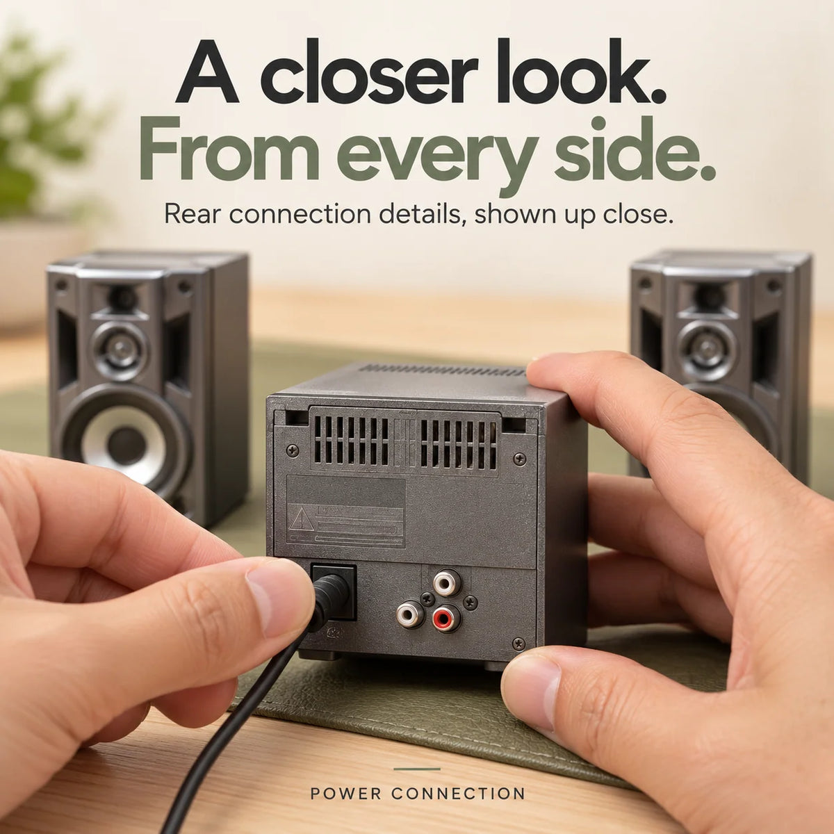 🎵 Mini Retro Stereo Sound System – Vintage Desktop Audio Player with Dual Speakers, Digital Display & Remote Control
