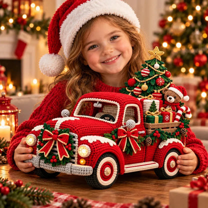 🎄🧶 Vintage Christmas Truck Crochet Pattern (Digital PDF) 🛻🎁 | Red Pickup Amigurumi, Tree, Teddy Bear & Holiday DIY ✨