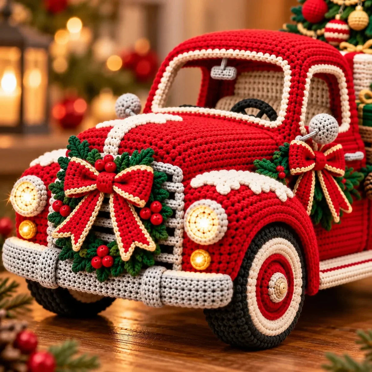🎄🧶 Vintage Christmas Truck Crochet Pattern (Digital PDF) 🛻🎁 | Red Pickup Amigurumi, Tree, Teddy Bear & Holiday DIY ✨