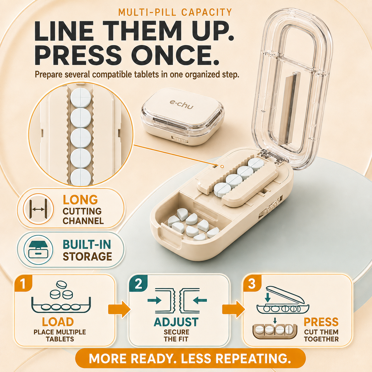 💊 2-in-1 Adjustable Multi-Pill Cutter & Storage Case – 2-Way or 4-Way