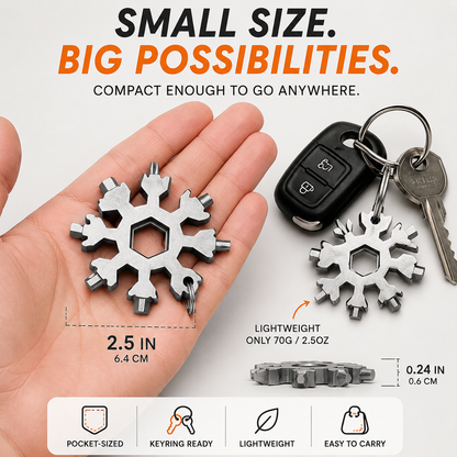 18-in-1 Stainless Steel Snowflake Pocket Multitool