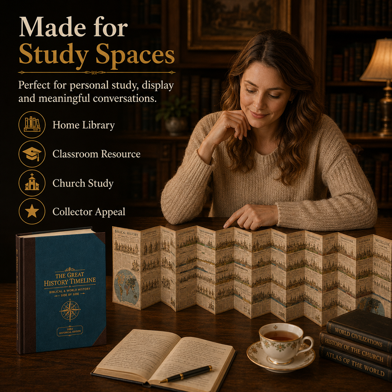 📜 6,000 Years of Biblical & World History — One Fold-Out Timeline