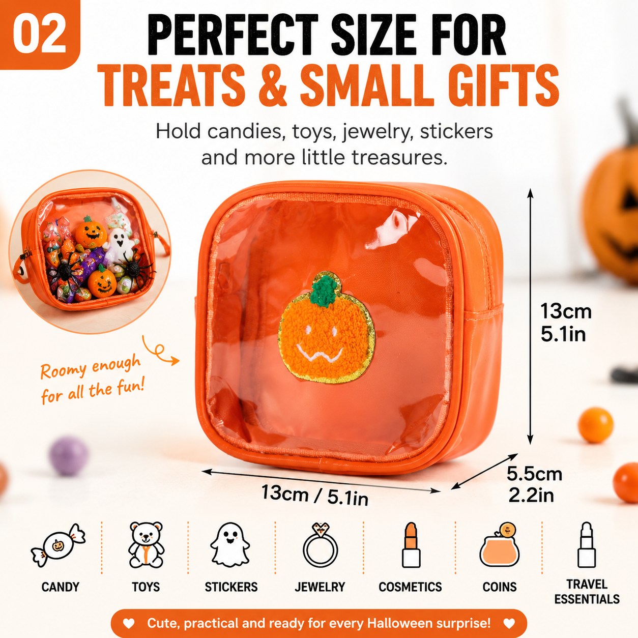 Halloween pouch dimensions