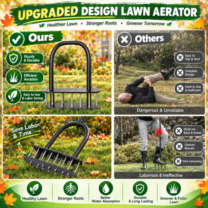 🌱 Manual Lawn Coring Aerator ✅ Carbon Steel Build & Spring Ejection | Healthier Grass Made Easy 🍃