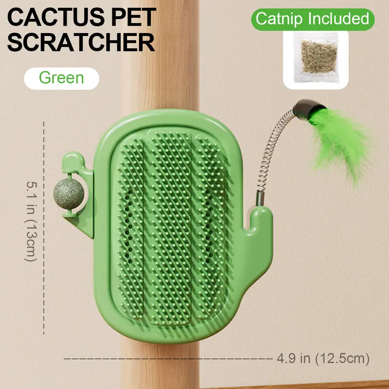 Green cactus cat groomer dimensions
