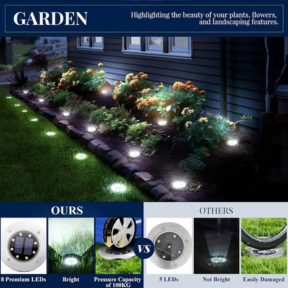 Hoodink Solar Lights for Outside,12 Pack Solar Lights Outdoor Waterproof