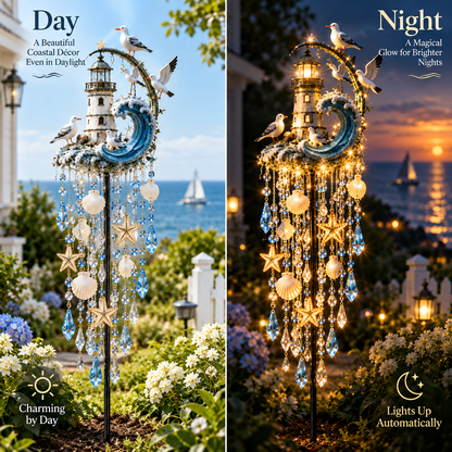 🔥 Last Day 49% OFF🌊 Lighthouse Tide Glow™ – Solar Lighthouse Garden Stake Light with Crystal Tassels