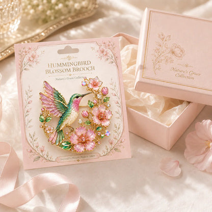 🌸Limited Edition 2026 Hummingbird Blossom Brooch – Elegant Floral Bird Pin Jewelry Gift for Women