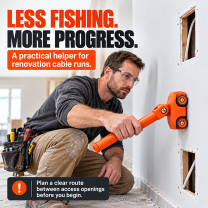 🧲 Magnetic Wire Puller Kit, Dual Purpose Cable Fishing Tool & Stud Finder