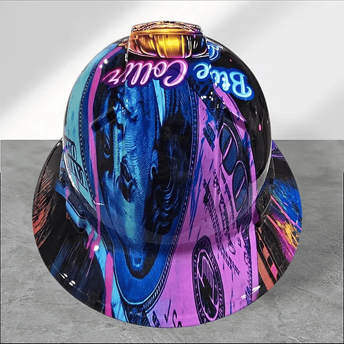 🔥 Blue Collar Daddy Hydro-Dipped Hard Hat – The Grind Never Stops