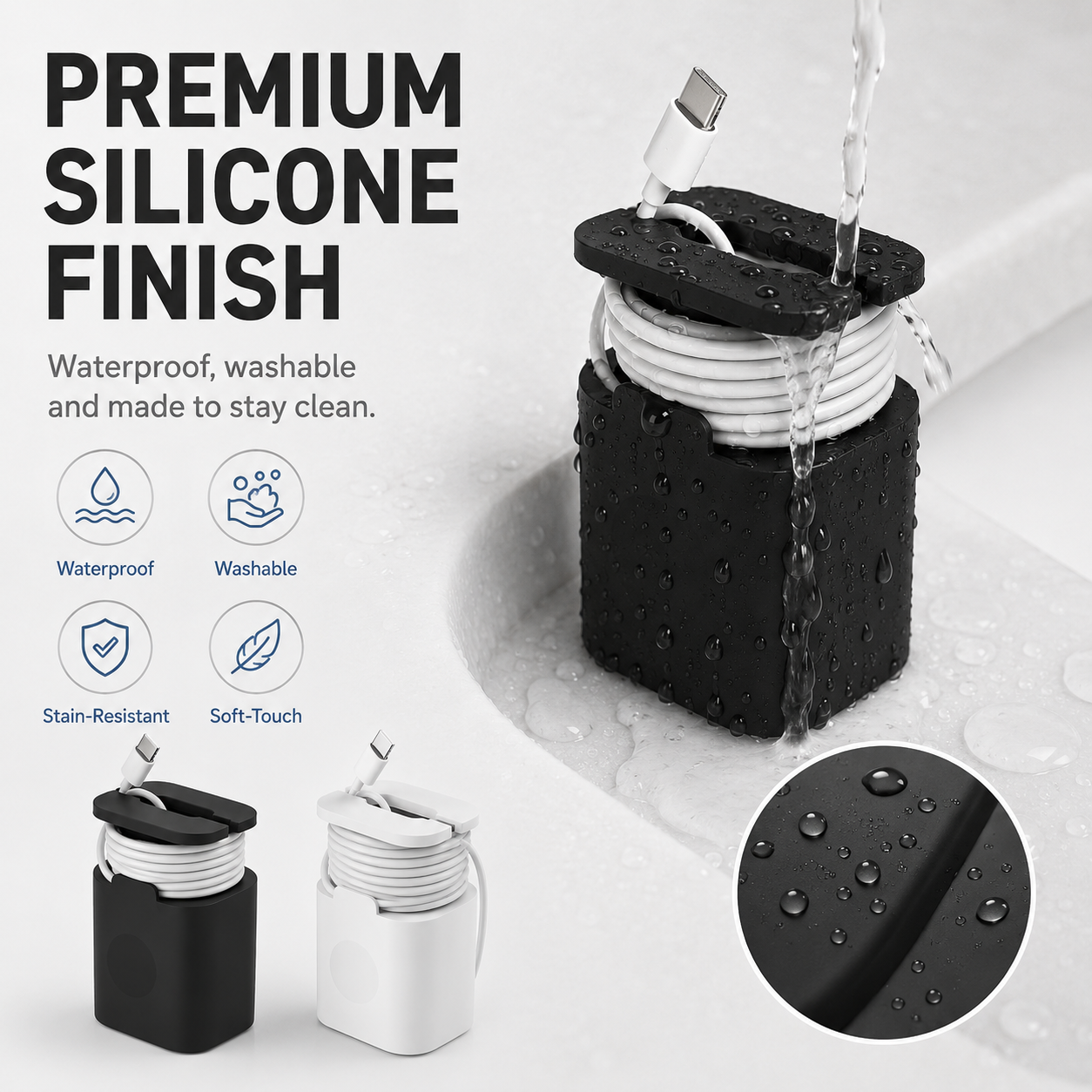 2PCS 2-in-1 Silicone Charger Protector with Cord Wrap for 18W/20W Adapters ✅