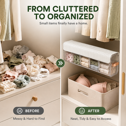 🏠Clear Wall Mounted Organizer, Punch-Free Multi-functional Storage Box, Clear Wall Mounted Drawer Organizer