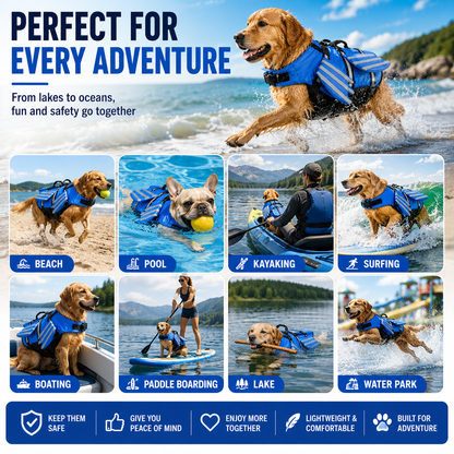 🔥Dog Life Jacket, High Buoyancy Wings Pet Life Vest with Extra Chin Float