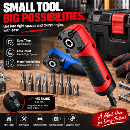 90° Right Angle Drill Adapter – Reach Screws in Tight Spaces