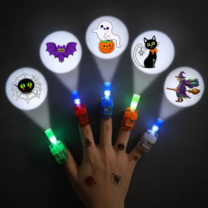 🎃 Halloween LED Projector Rings | Spooky Light-Up Party Favors for Kids