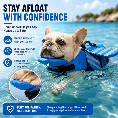 🔥Dog Life Jacket, High Buoyancy Wings Pet Life Vest with Extra Chin Float
