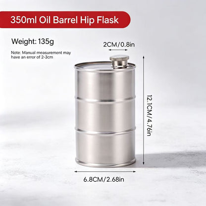 🛢️ Oil Drum Barrel Cup — Stainless Steel Industrial-Style Drinkware