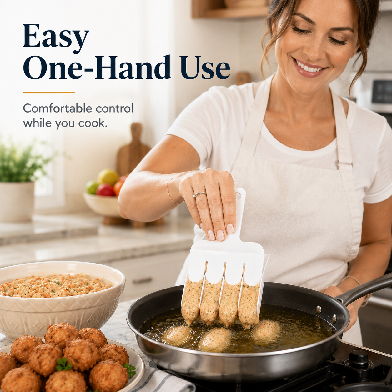 🍽️ 4-Channel Quick Portioning Scoop – Make 4 Perfect Bites at Once