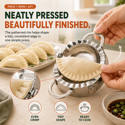🥟 Steel DumStainless pling Maker & Dough Cutter Set – Roll, Fill, Press & Seal with Ease