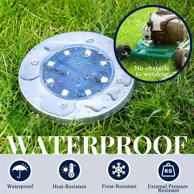 Waterproof solar ground light for outdoor lawn use