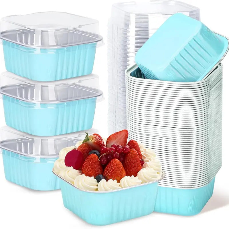 🧁 30-Pack Mini Cake Pans with Lids – Bake, Pack & Share Easily