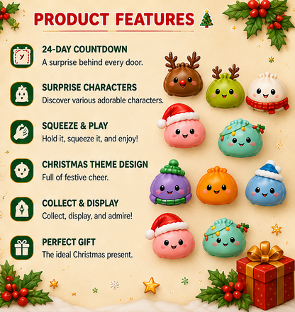 🎄24-Day Squishy Christmas Advent Calendar | 24 Daily Surprises for Kids