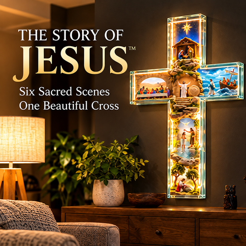 🙏✝️ The Story of Jesus Illuminated Cross ✨ 6 Biblical Scenes & Meaningful Christian Gift