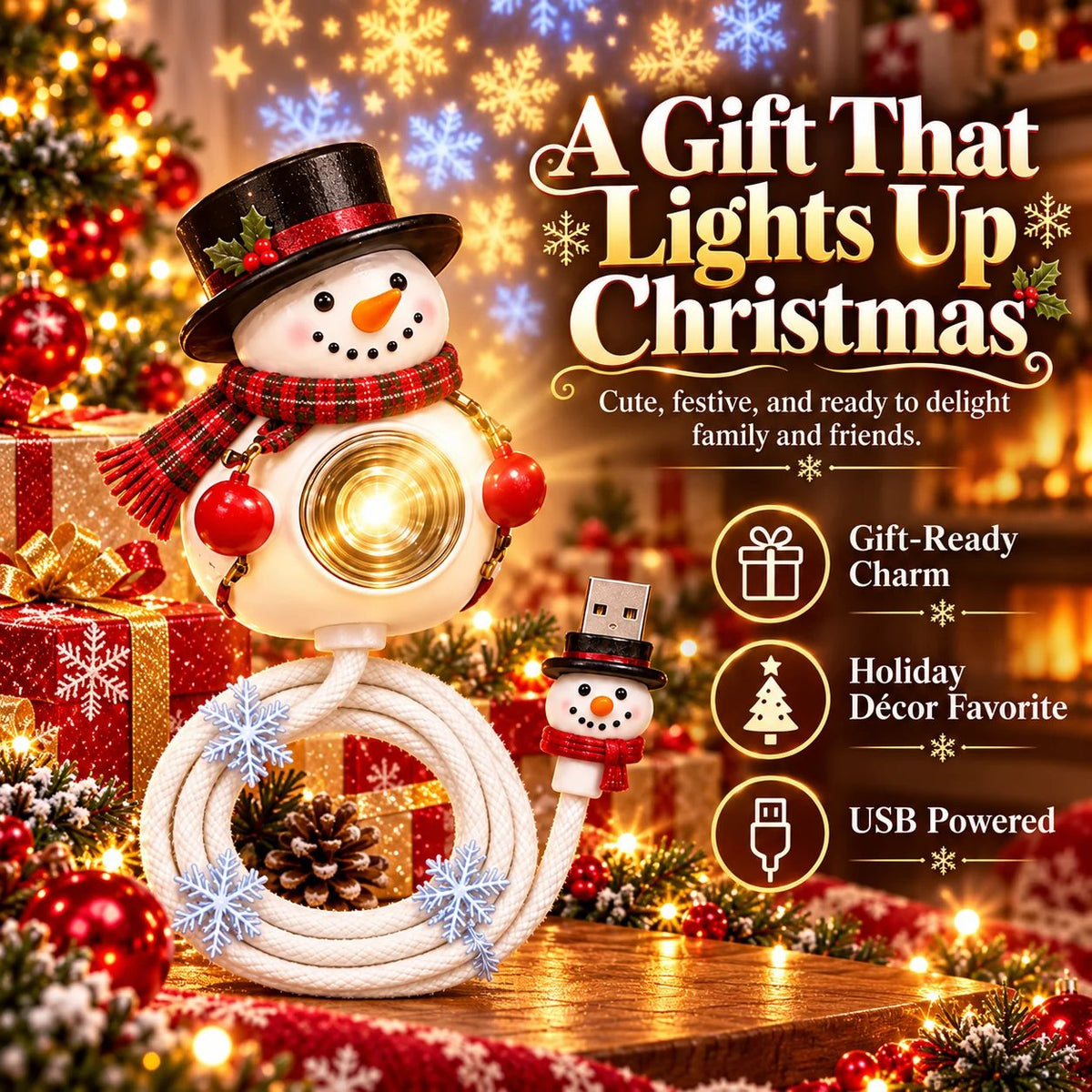 ❄️ Snowman Christmas Projector Light – Turn Any Cozy Corner Festive