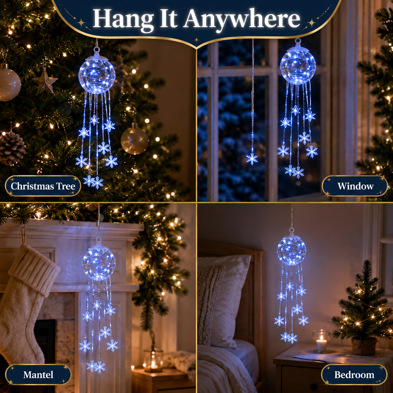 ❄️Icy Glow Hanging Ornament™ — Crystal Snowflake Christmas Décor