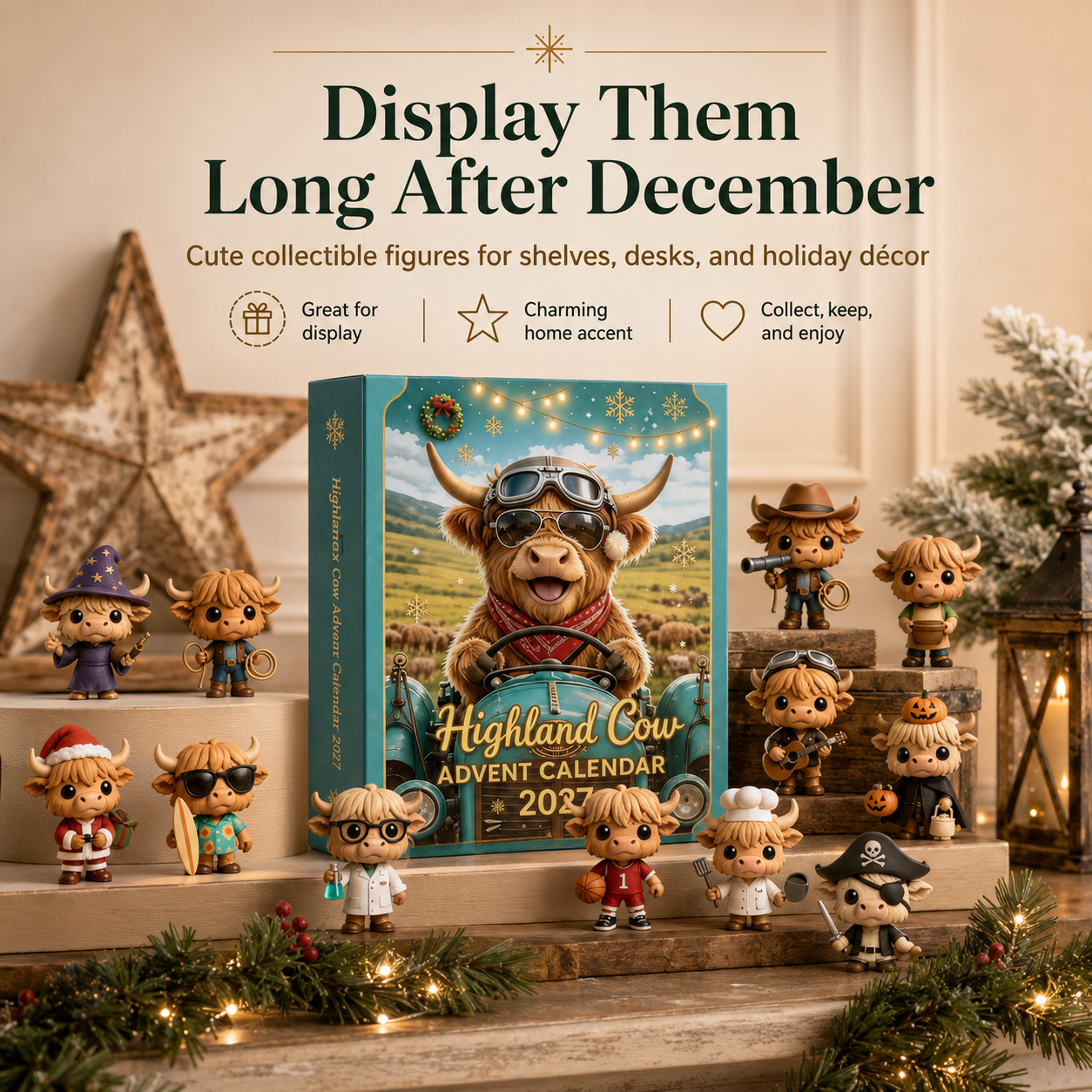 Highland Cow Advent Calendar – 24 Days of Cute Collectible Christmas Surprises