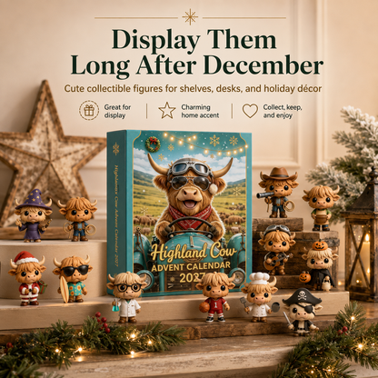 Highland Cow Advent Calendar – 24 Days of Cute Collectible Christmas Surprises