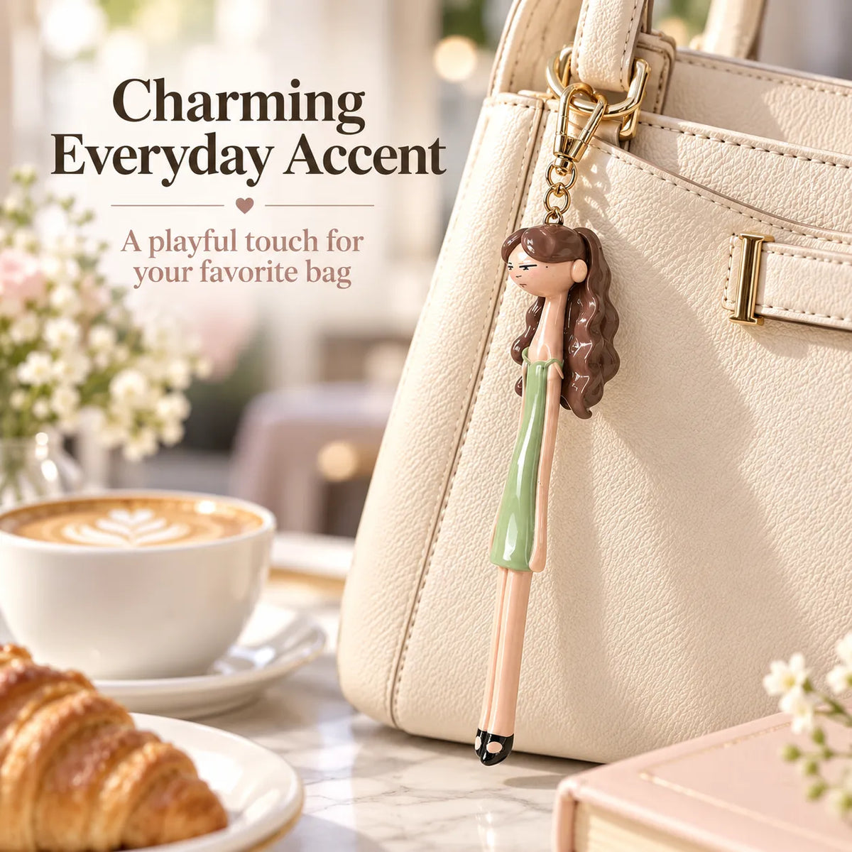 Fashion Girl Doll Bag Charm – Cute Clip-On Purse Accessory ✨